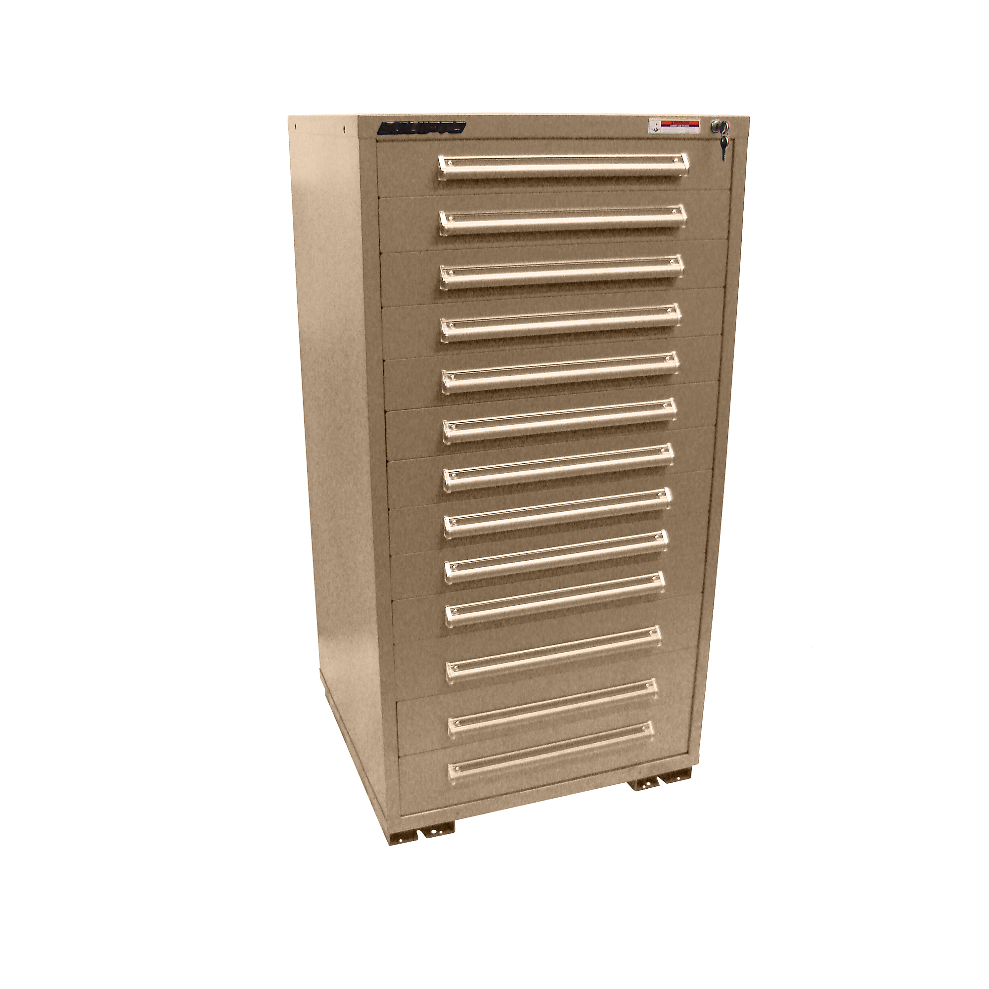 Equipto, 30in. wide Modular Drawer Cabinet- No Divider, Height 59 in, Width 30 in, Drawers 13 total -5 3"h, 7 4.5"h, 1 7.5"h Model # 4423-PY; Color: Textured Putty